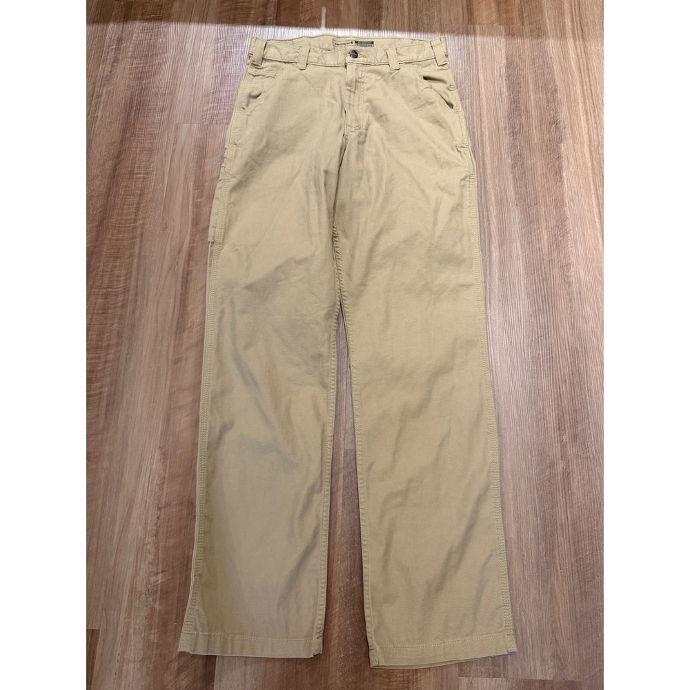 Carhartt Relaxed Fit Pants Mens 32x34 Tan Canvas Rugged Workwear 102291-253